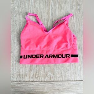 Under Armour Neon Pink Logo Sports Bra